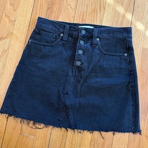 Madewell Black Button-Front Denim Mini Skirt - 29” waist